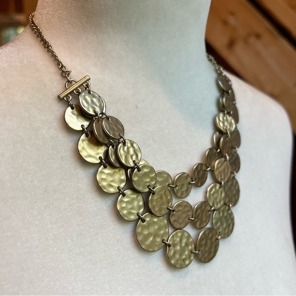 Vintage Multi Strand Hammered Gold Tone 18” with 2” extension - Picture 1 of 9